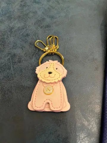 키타무라 kitamura 천연 가죽 잡화 강아지 핑크 키링