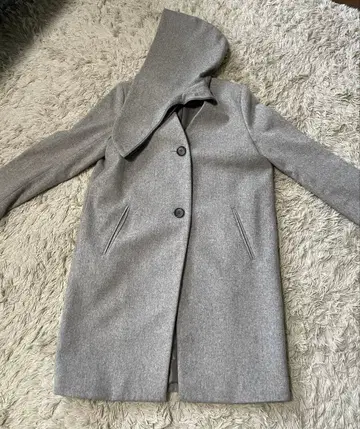 PLST 후드 부착 여성용 롱 코트