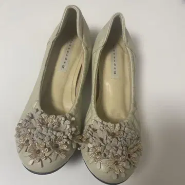 [컨디션 최상] ESPRESSO 꽃 장식 펌프스 플랫 발레 슈즈 23cm