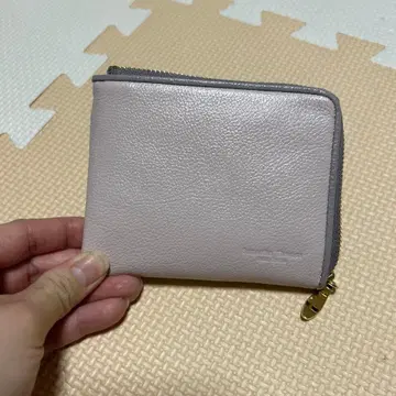 얇은 핑크 가죽 이단 접이식 지갑