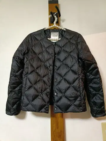 TAION 블랙 다운 자켓 퀼팅 CITY LINE