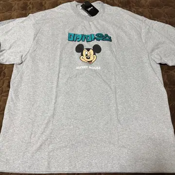 디즈니 미키마우스 티셔츠 그레이 한글 한국어
