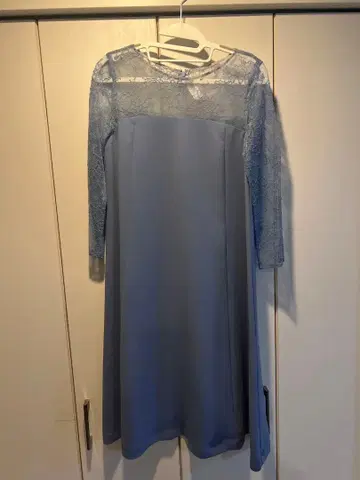 GRACE CONTINENTAL 라이트 블루 긴팔 원피스