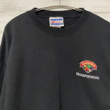 Hanes 후르츠 과일 자수 맨투맨 블랙 USA 구제 의류