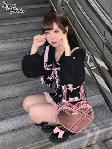 puppet Bombs 크로스 x 하트 2way 백 핑크