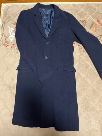 어반 리서치 네이비 체스터 코트 슬릿 롱 코트