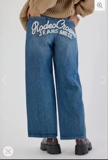 데님 팬츠 RODEO CROWNS HIP EMB LOOSE DENIM