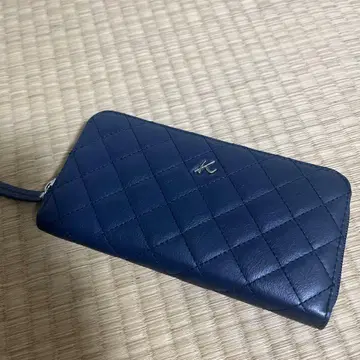 키타무라 네이비 퀼팅 장지갑