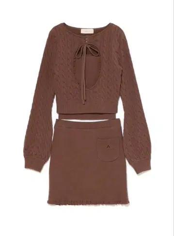 andmary 엠마 리본 세트업 브라운