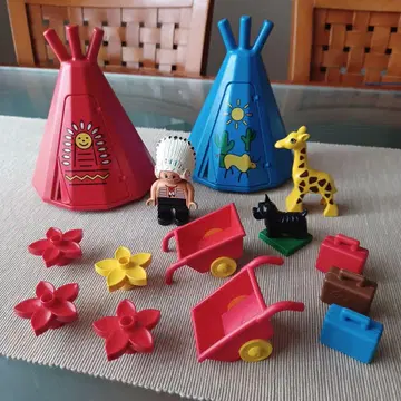 레고 듀플로 티피(텐트) 인디언.. 묶음 판매 빈티지