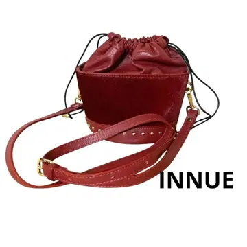 레어 INNUE 이누에 빨간색 송치 버킷 숄더 복조리 백