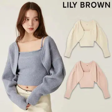 LILY BROWN 니트 가디건 뷔스티에 세트