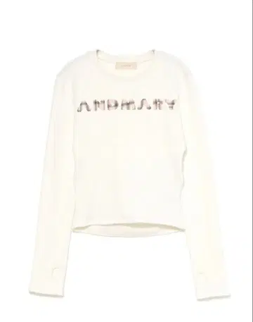 andmary 메리 로고 패턴 탑 화이트