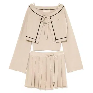 andmary Jennie line knit set up beige