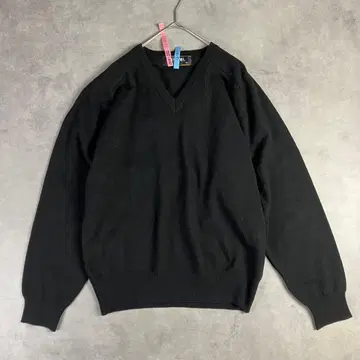 HONMA 캐시미어 100% V넥 니트 블랙 M 일본제 출퇴근 오피스