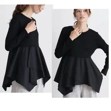 택 있음 브랜드 네임 없음 CLOVE 밑단 프릴 디자인 풀오버