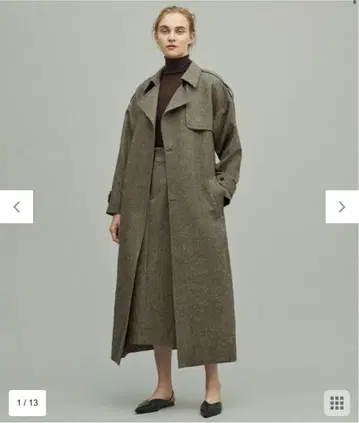 uncrave 트위드 트렌치코트