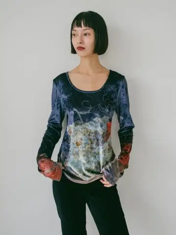 sahara Velour Art Print Top 벨로아 상의