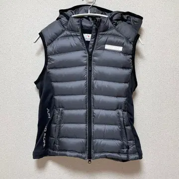 새상품급 준앤로페 다운 베스트 골프웨어 여성용 후드 부착