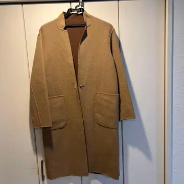 베이지 브라운 롱 코트 체스터 코트