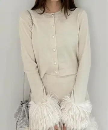 snidel 슬리브 퍼 가디건