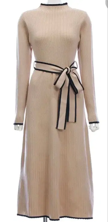 CLEAR BASIC 리본 롱 니트 원피스