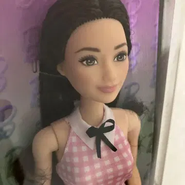 바비 Barbie 패셔니스타 핑크 체크 원피스