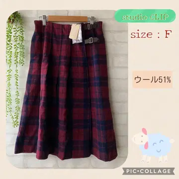 새상품! 스튜디오 클립 studioCLIP 라이트 플란넬 체크 스커트 1