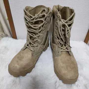 베이지 스웨이드 하이컷 워크 부츠 정글 부츠