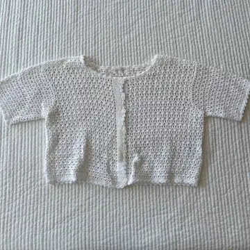 S 사이즈 화이트 니트 반팔 가디건