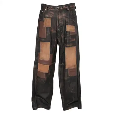 doublet 패치워크 디자인 가죽 팬츠 25AW