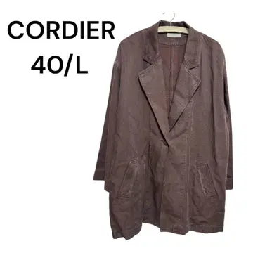 컨디션 최상 코르디아 텐셀 100% 롱 코트 벨트 포함 브라운 40 L