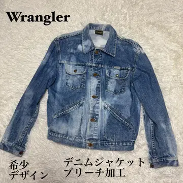 [ 레어 ] Wrangler 데님 자켓 블리치 가공 블랙 택