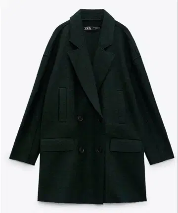 거의 새상품 ZARA 대비 버튼 울 블렌드 코트
