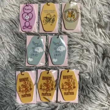 디즈니 호텔 택풍 키링 8종 세트 푸우, 마리, 덤보