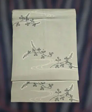 화도 휘파람새색 안쪽 블랙의 주야 오비 중고