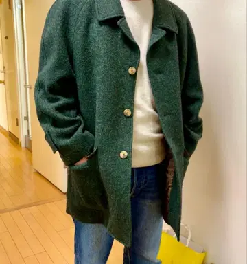 해리스 트위드 / 테일러 야지마 다크 그린 스텐카라 코트