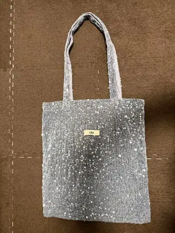 Uhr/우아 별주 Spangle Velour Tote 토트백 그레이