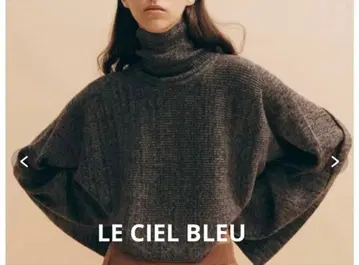 LE CIEL BLEU 리브 크롭 니트탑