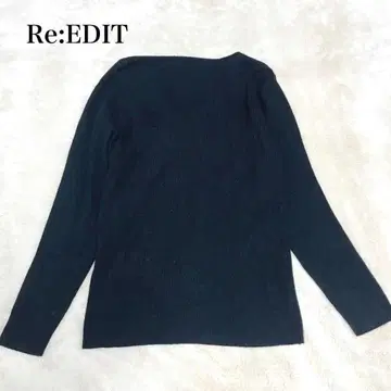 리디 긴팔 리브 니트 티셔츠 원숄더 보트넥 핏 심플