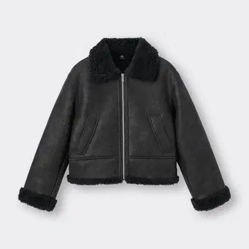 GU 무스탕 터치 플라이트 자켓