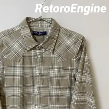 [ RetoroEngine ] 레트로 엔진 긴팔 플란넬 셔츠 남성용 S