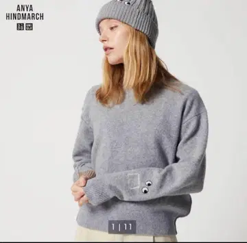 ANYA HINDMARCH UNIQLO 그레이 스웨터 M