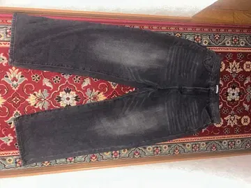 블랙 와이드 데님 구제 의류 XXL