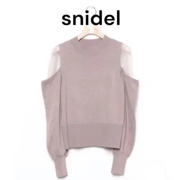 새상품급 SNIDEL 스나이델 시스루 숄더 니트 풀오버