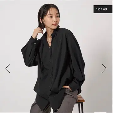 유나이티드 애로우즈 그린 라벨 프릴 넥 블라우스