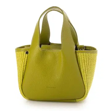 리페니 라피아 콤비 미니 핸드백 스트랩 포함 가죽 2way