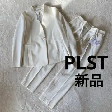 [새상품] PLST 웜 리저브 칼라리스 자켓 셋업 화이트 S