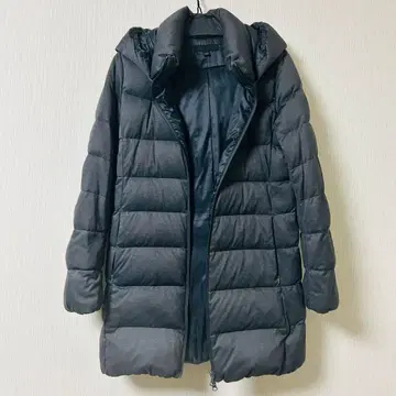 유니클로 후드 부착 다크 그레이 L 다운 자켓