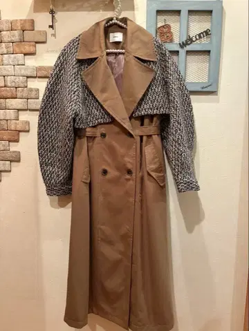 MURUA 3way 트위드 레이어드 트렌치코트